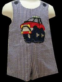 Samara MONSTER TRUCK Jon Jon Overalls Sz 6-9mo CUTE